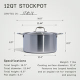MADE IN - Stainless Clad 12 qt. Stock Pot with Lid