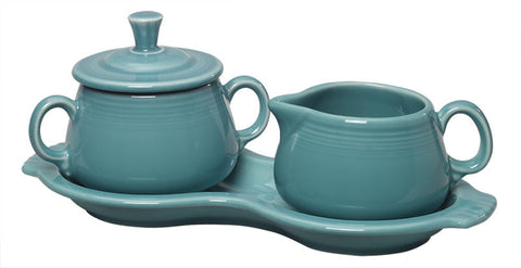Pryde's Fiesta Sugar & Cream Tray Set in Turquoise