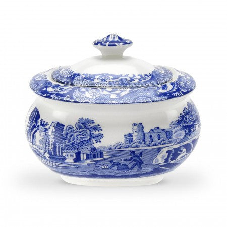 Spode Blue Italian Covered Sugar Bowl