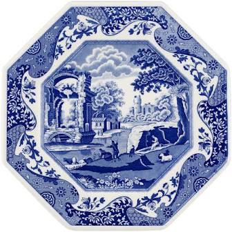 Spode Blue Italian Octagonal Plate