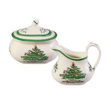 Spode Christmas Tree Sugar and Cream Set