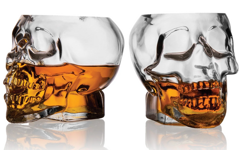 Skeller Set of 2 Skull Old Fashioned Glasses