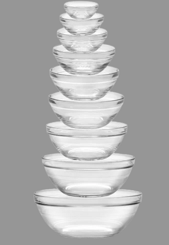 Duralex Glass Stacking Bowl Set
