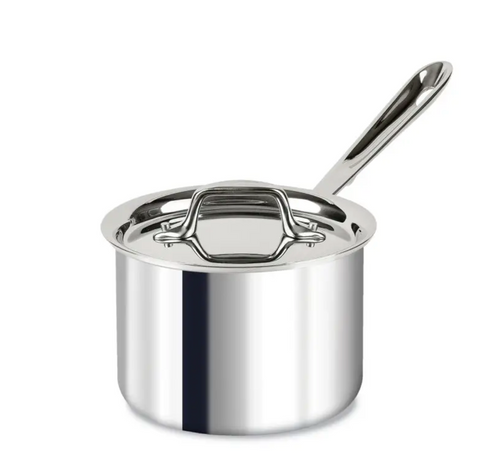 All-Clad-D3 Stainless 3-ply Bonded Cookware, Sauce Pan with lid, 2 quart