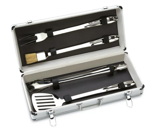 All Clad Stainless Steel 4 piece BBQ Tool Set with box
