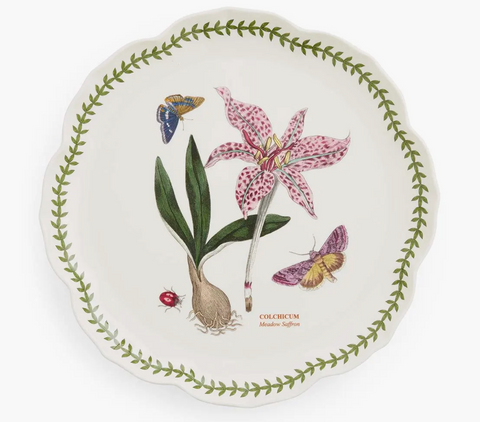 Botanic Garden Lotus Blossom Large Round Platter, Meadow Saffron