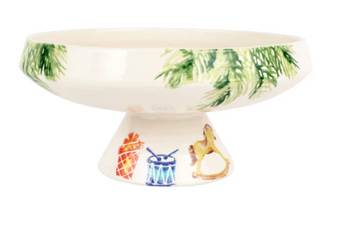 Vietri Nutcracker Collection Pedestal Fruit Bowl