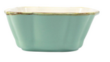 Vietri Italian Bakers - Aqua with Gold Trim on Scalloped Edge