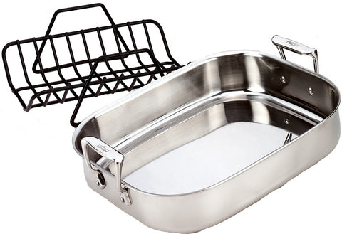 All Clad, Stainless Steel Roaster with Rack - Small