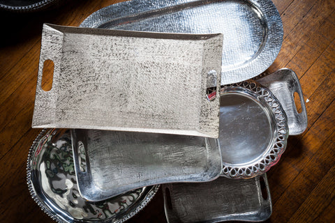 Rectangular Tray with Bead Border and Handles