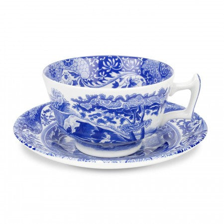 Spode Blue Italian Teacup And Saucer