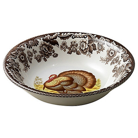 Spode Woodland Turkey Ascot Cereal Bowl, 8"