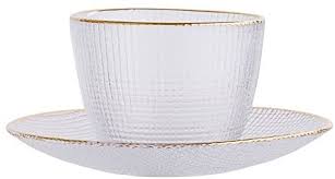 Bloomingville Glass Cup and Saucer