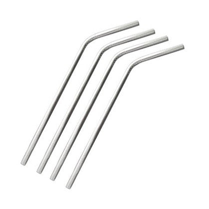 RSVP Stainless Steel Bent Straws, Set of 4