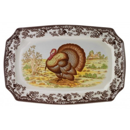 Spode Woodland Octagonal Platter 19 Inch, Turkey